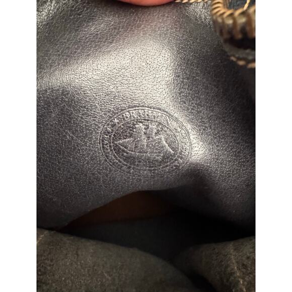 Vintage Brahmin Leather Tote w/Inner Saddle Bag & Forest Green Trim - Picture 2 of 12